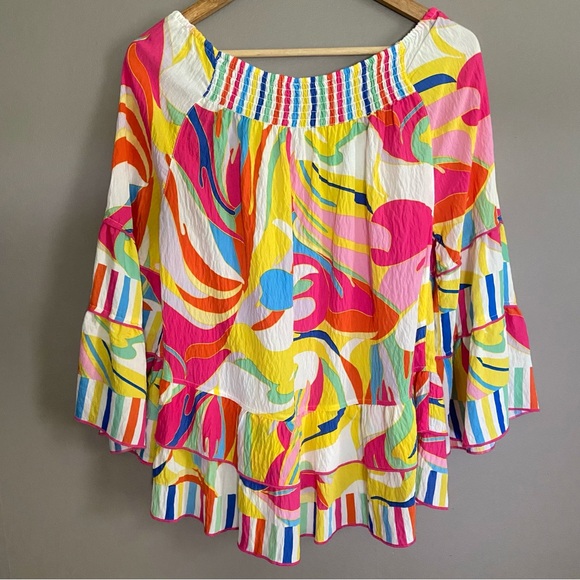 John Mark Abstract Waves Print Top Size Small - Picture 3 of 8